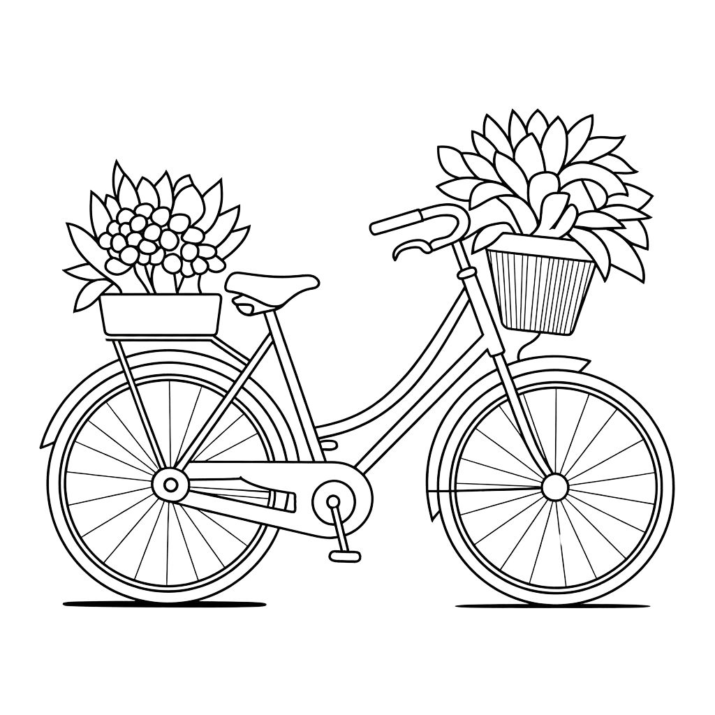desenho de bicicleta para colorir e imprimir