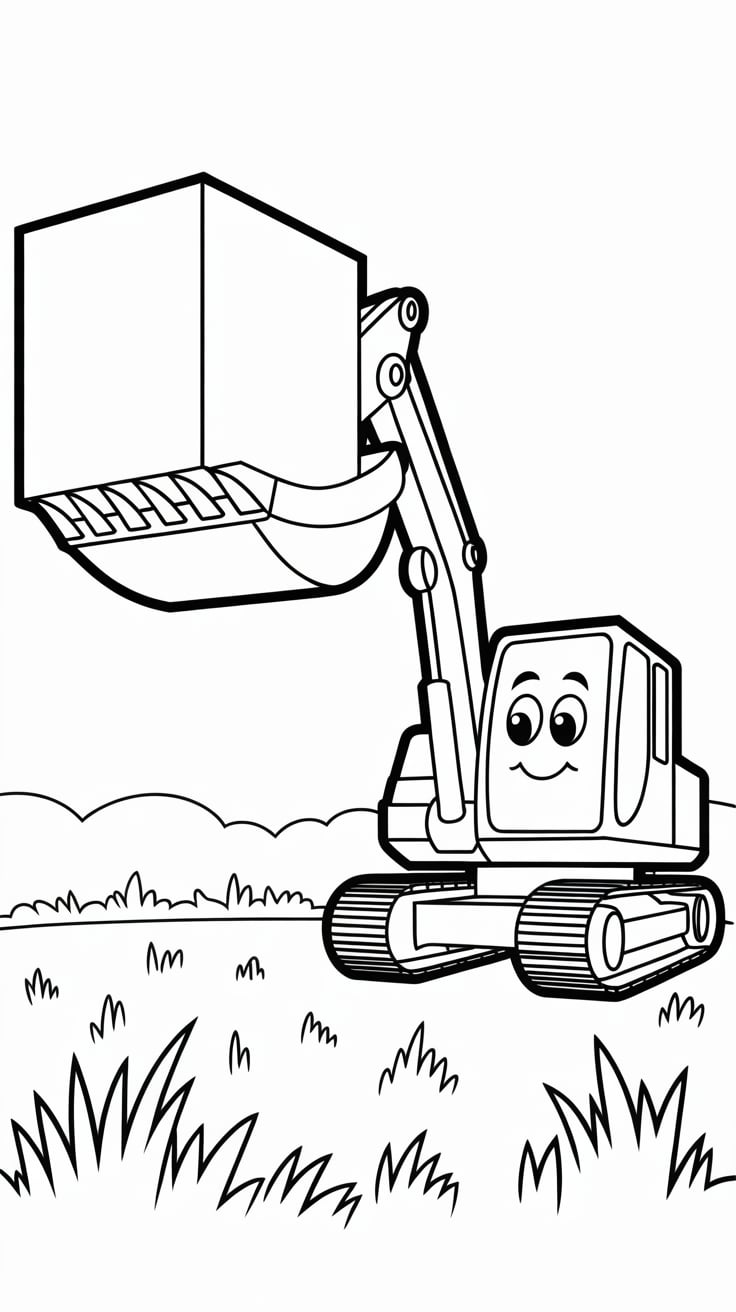 desenho de escavadeira para colorir