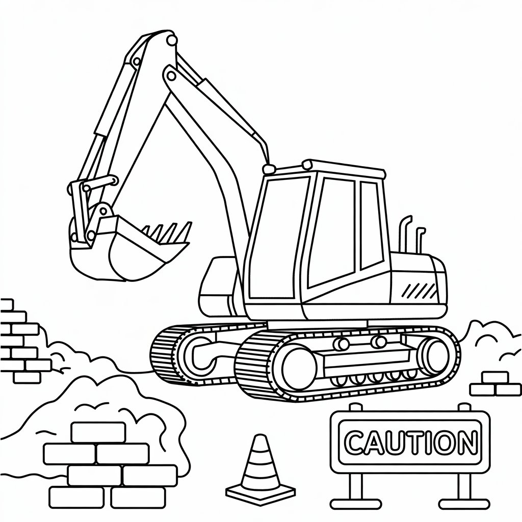 caminhão escavadeira para colorir