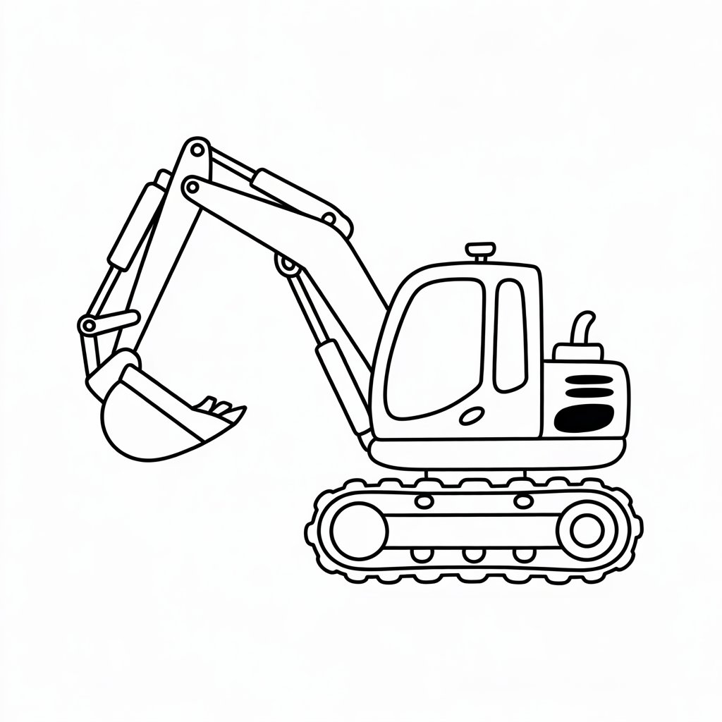 desenho de escavadeira cat para colorir