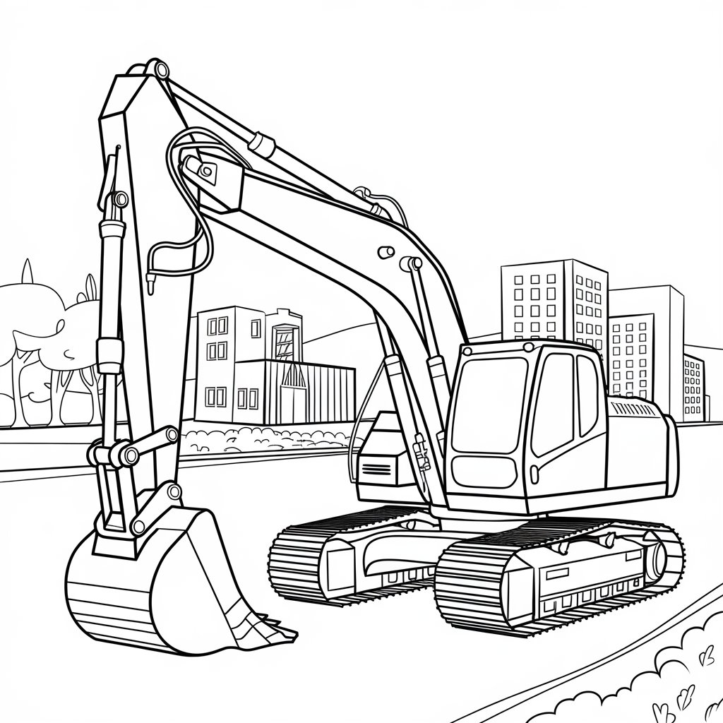 colorir escavadeira