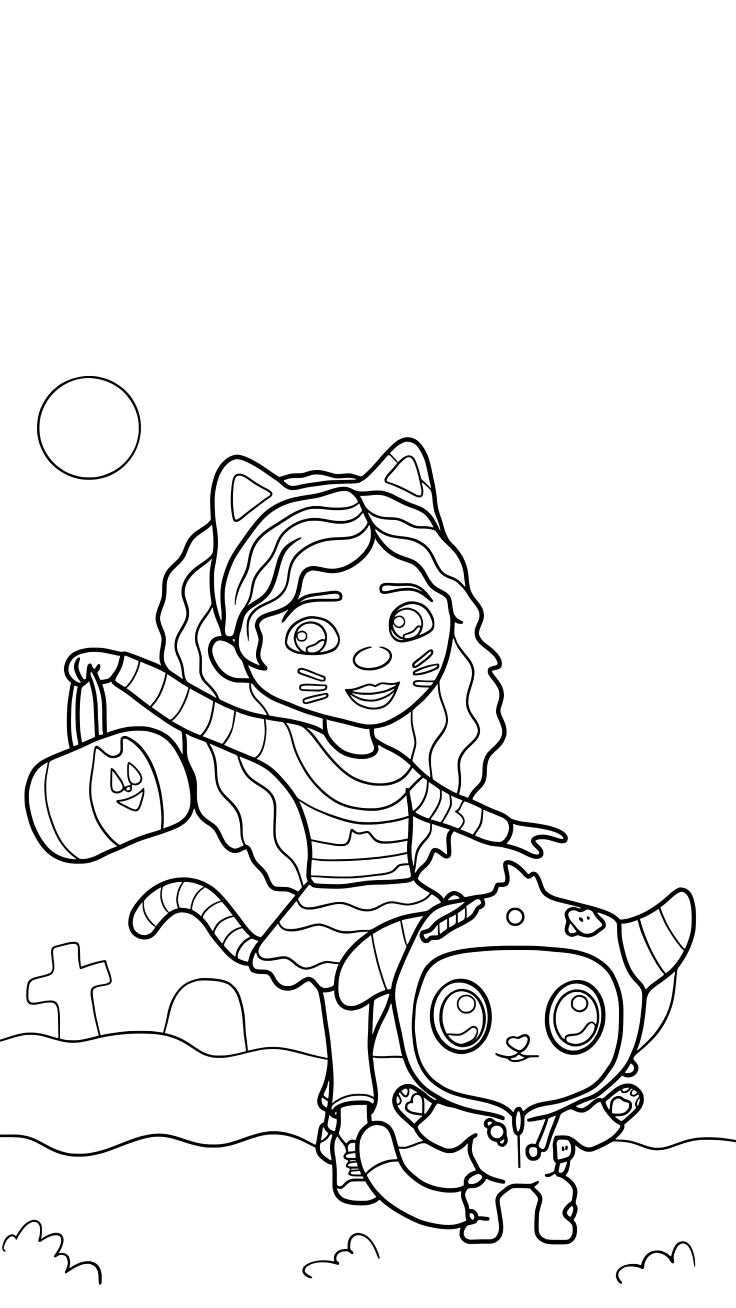 gabby's dollhouse coloring page