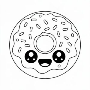 desenhos para colorir de donuts kawaii