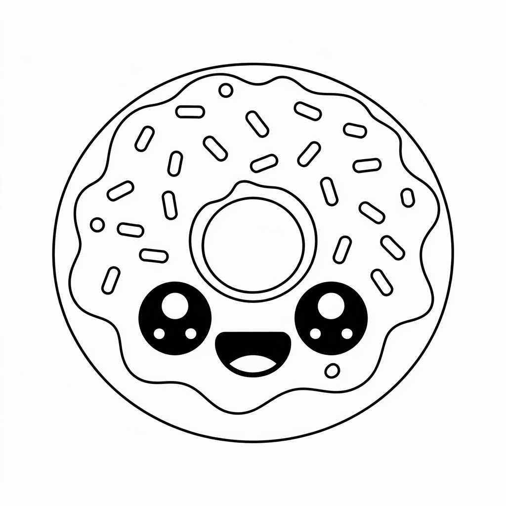 desenhos para colorir de donuts kawaii
