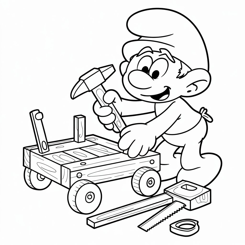 desenho para colorir smurf
