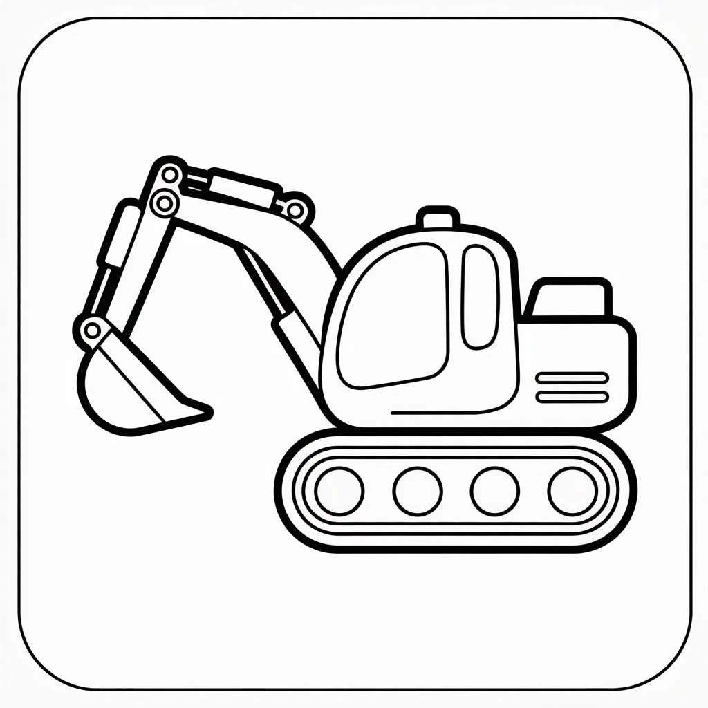 retro escavadeira para colorir