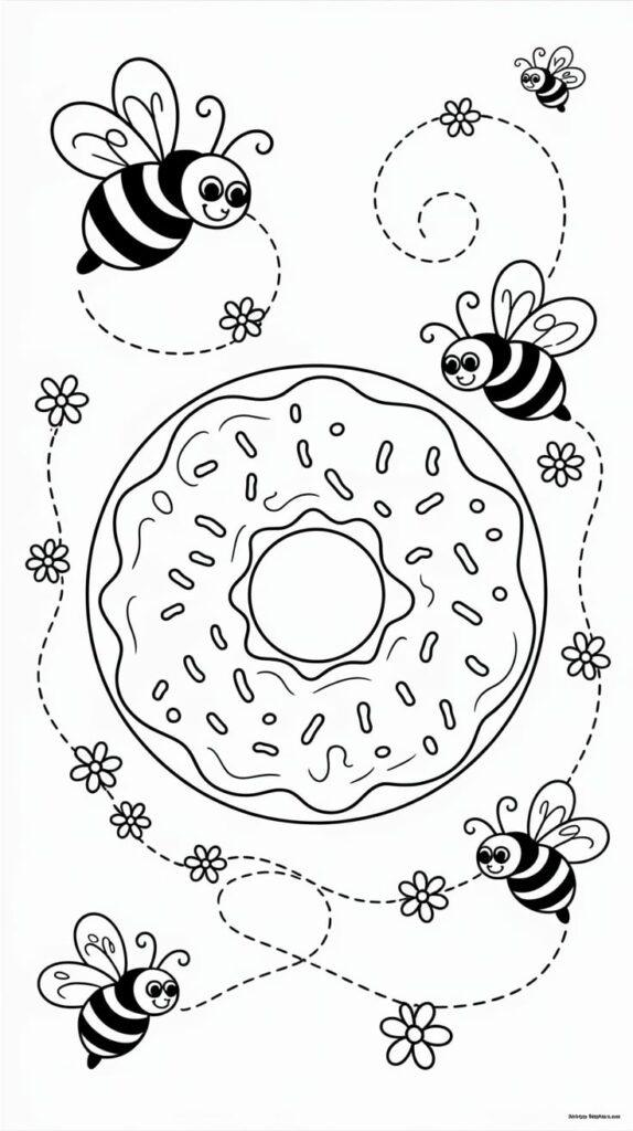 desenhos para colorir de donuts