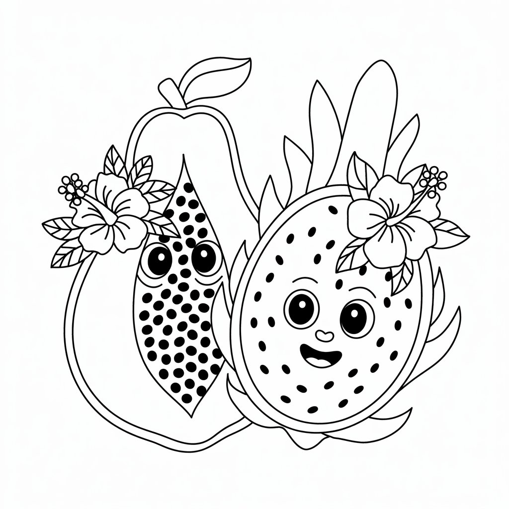 desenho de frutas para colorir e imprimir