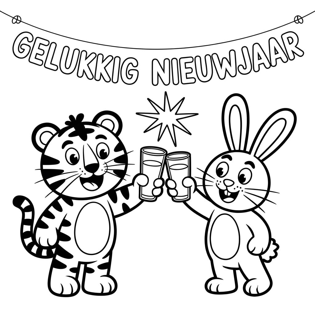 desenhos para colorir de ano novo