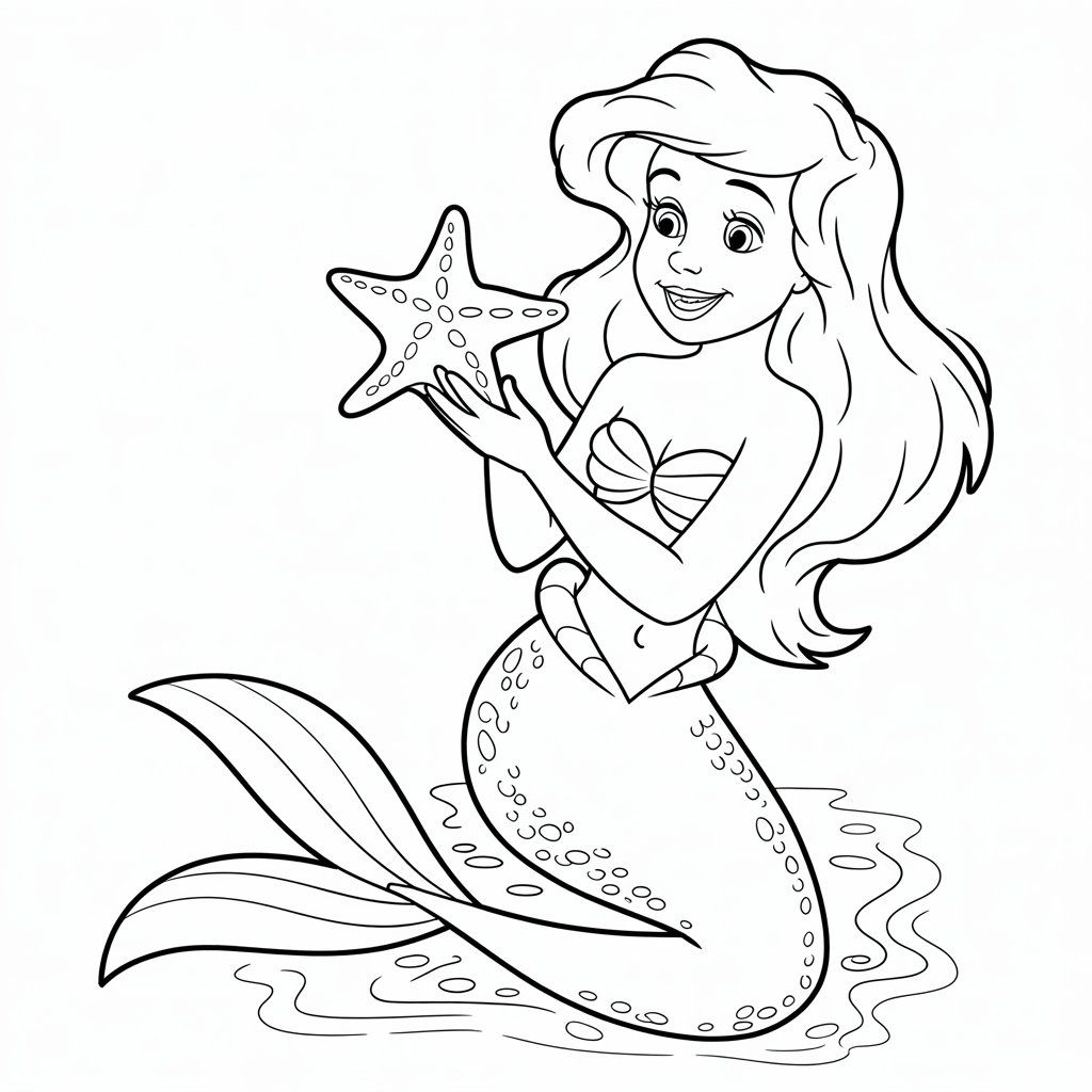 desenho ariel para colorir