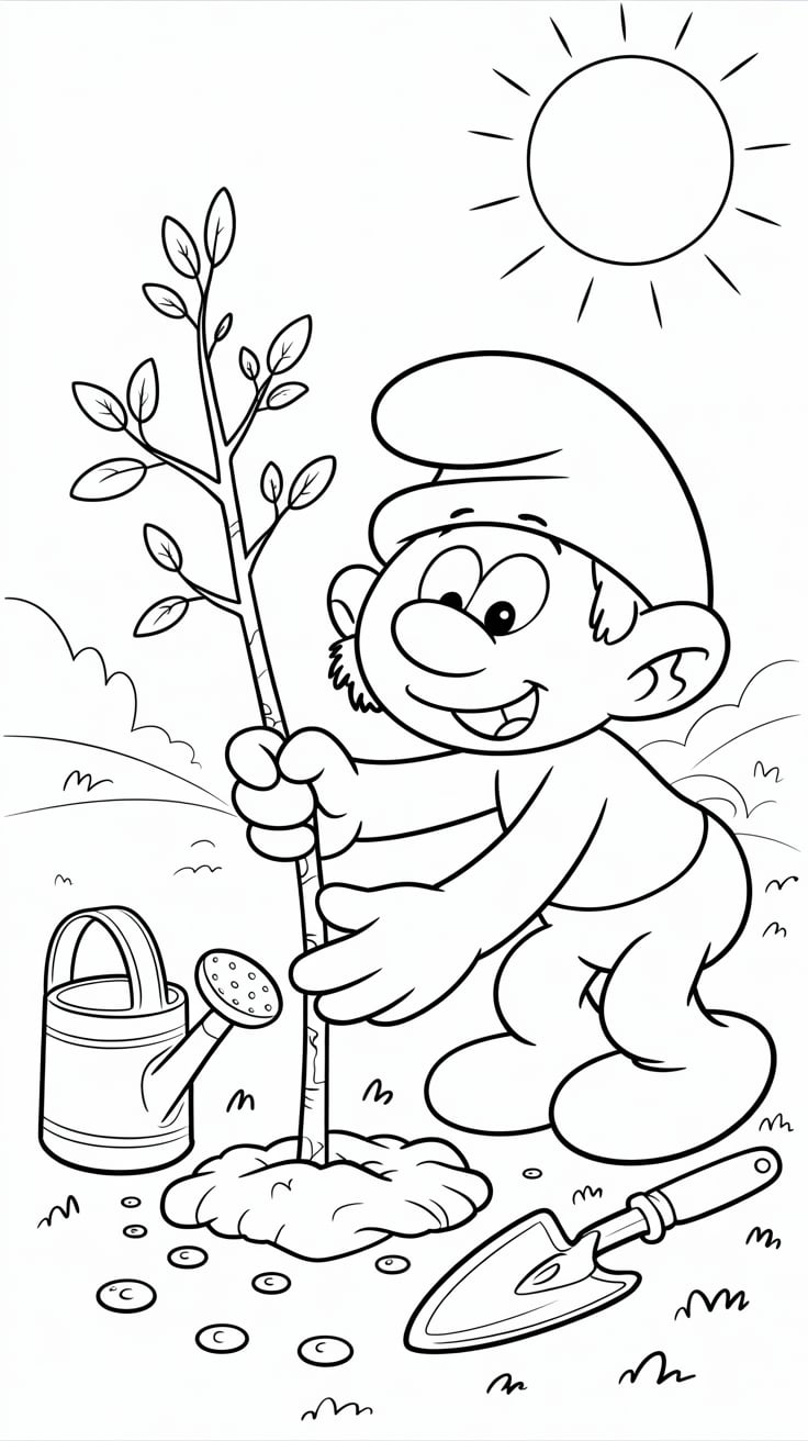 desenho dos smurfs para colorir e imprimir