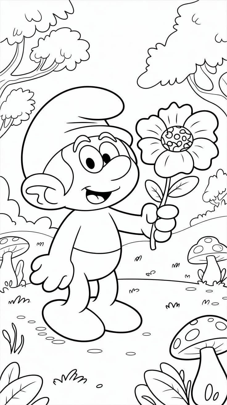 papai smurf para colorir