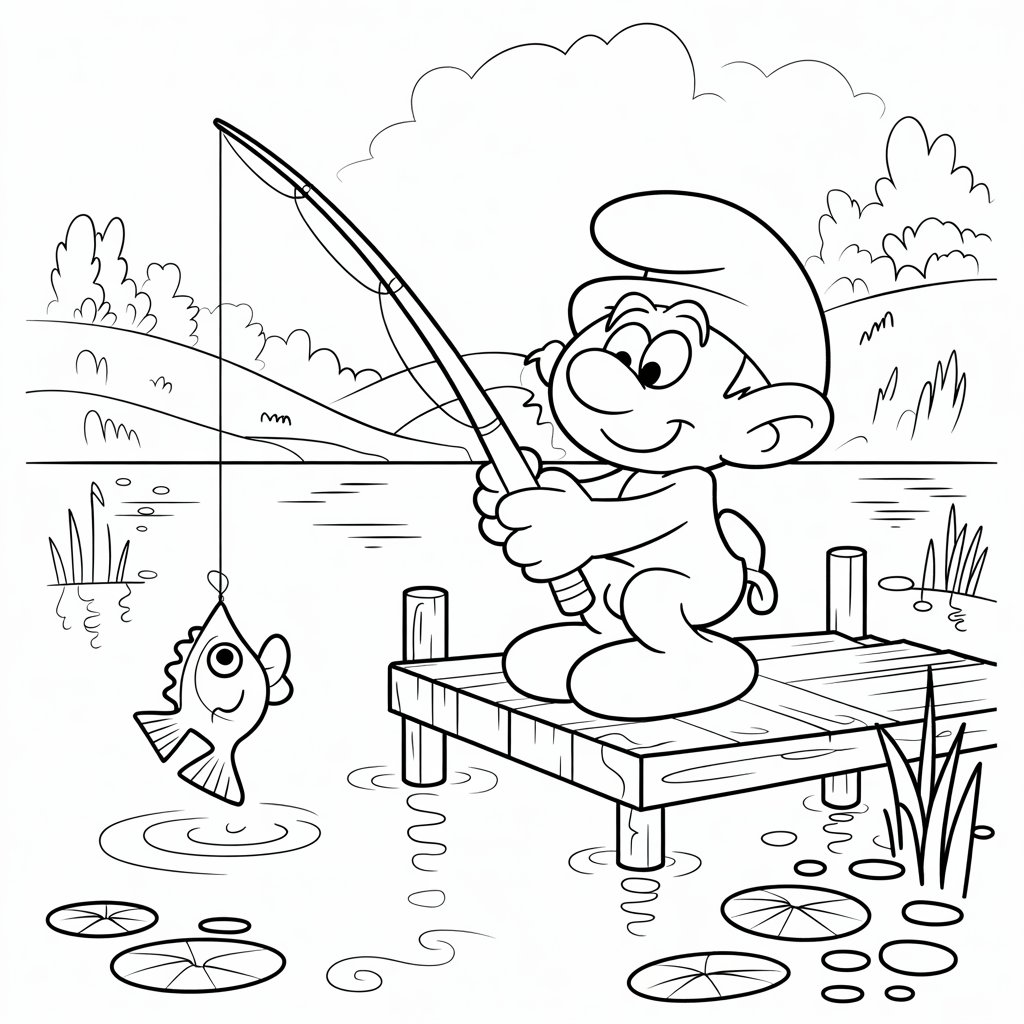 smurf desenho para colorir