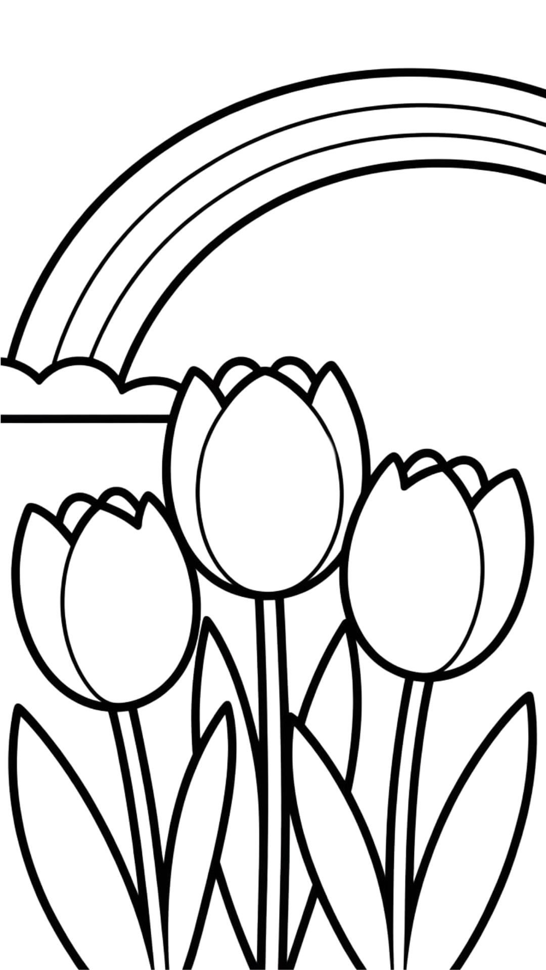 desenho de tulipa para colorir e imprimir