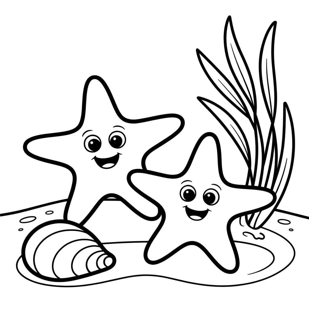 desenho para colorir de estrela do mar