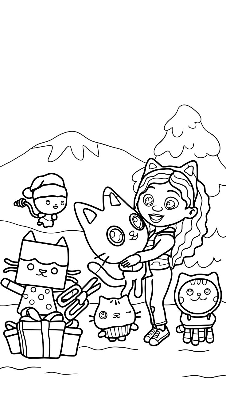 gatos da gabby para colorir