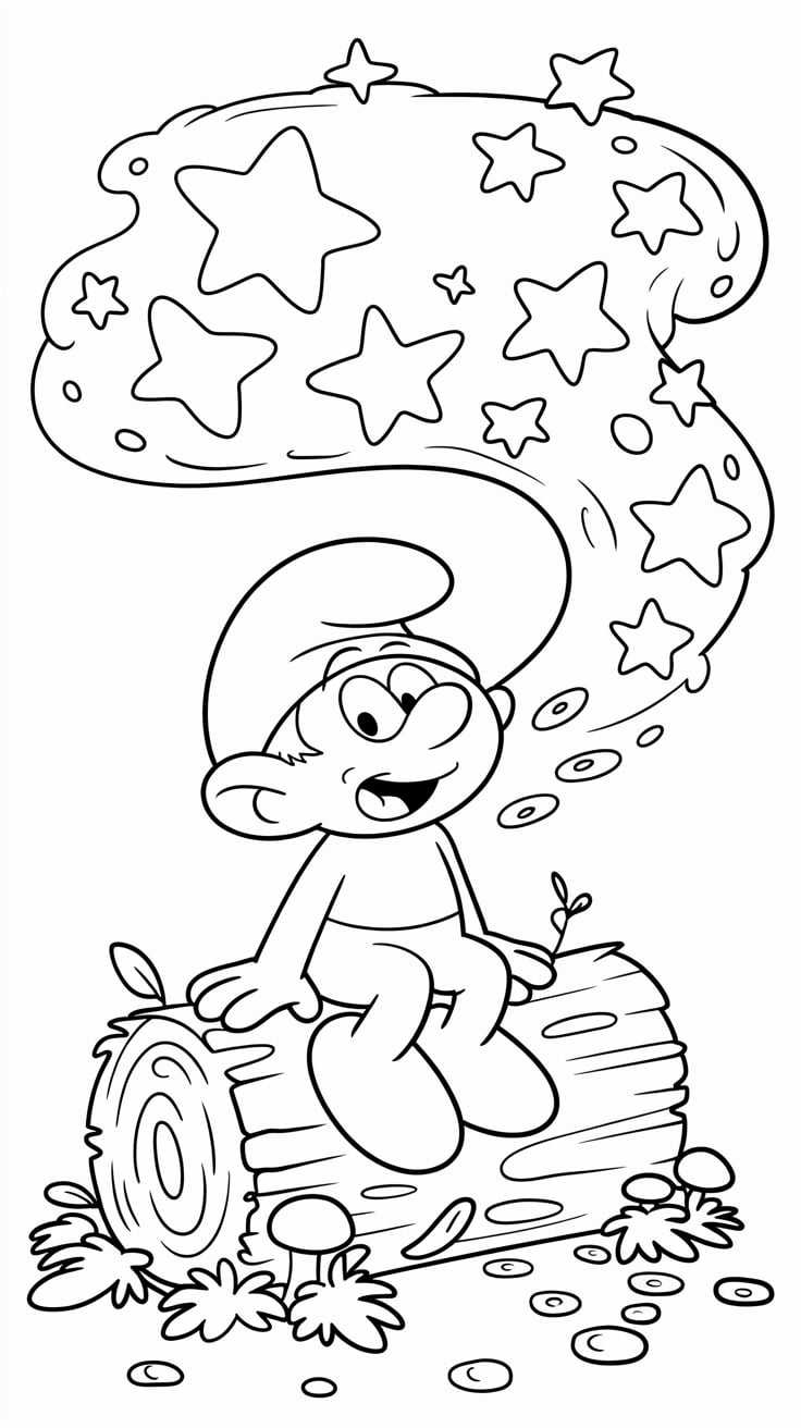 desenho smurfs para colorir