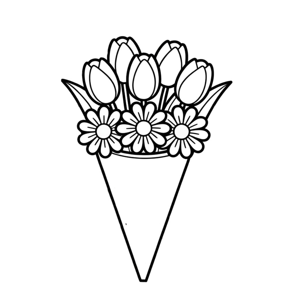 desenho de flor tulipa para colorir