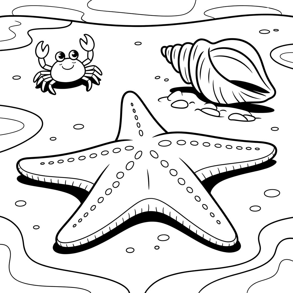 estrela do mar desenho para colorir