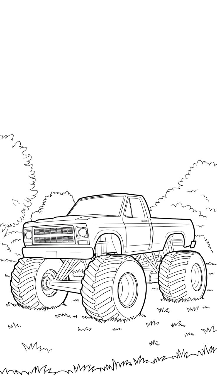 monster truck para colorir é imprimir