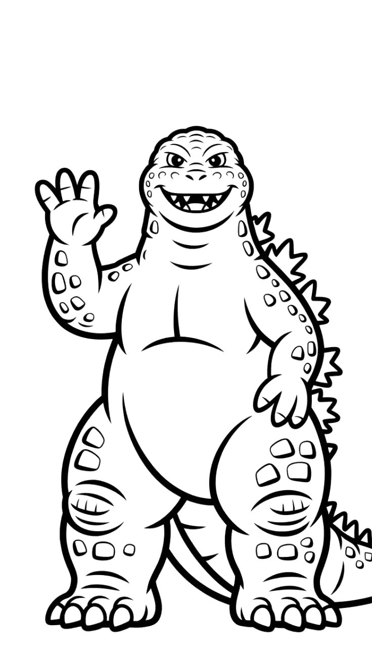 desenhos para colorir do godzilla