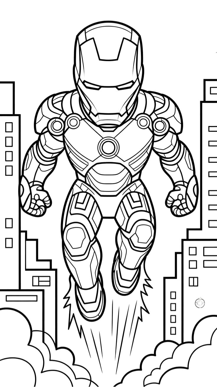 desenhos do homem de ferro para colorir