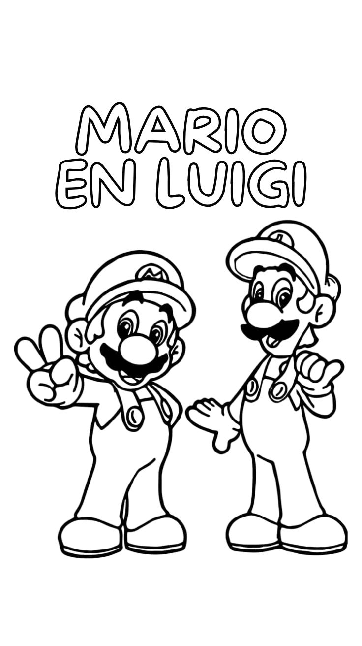 mario bros e luigi para colorir