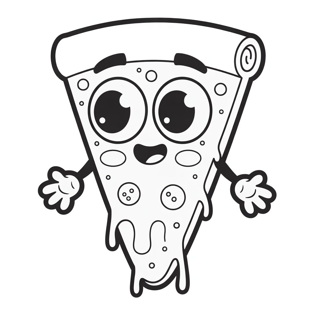 desenho de fatia de pizza para colorir