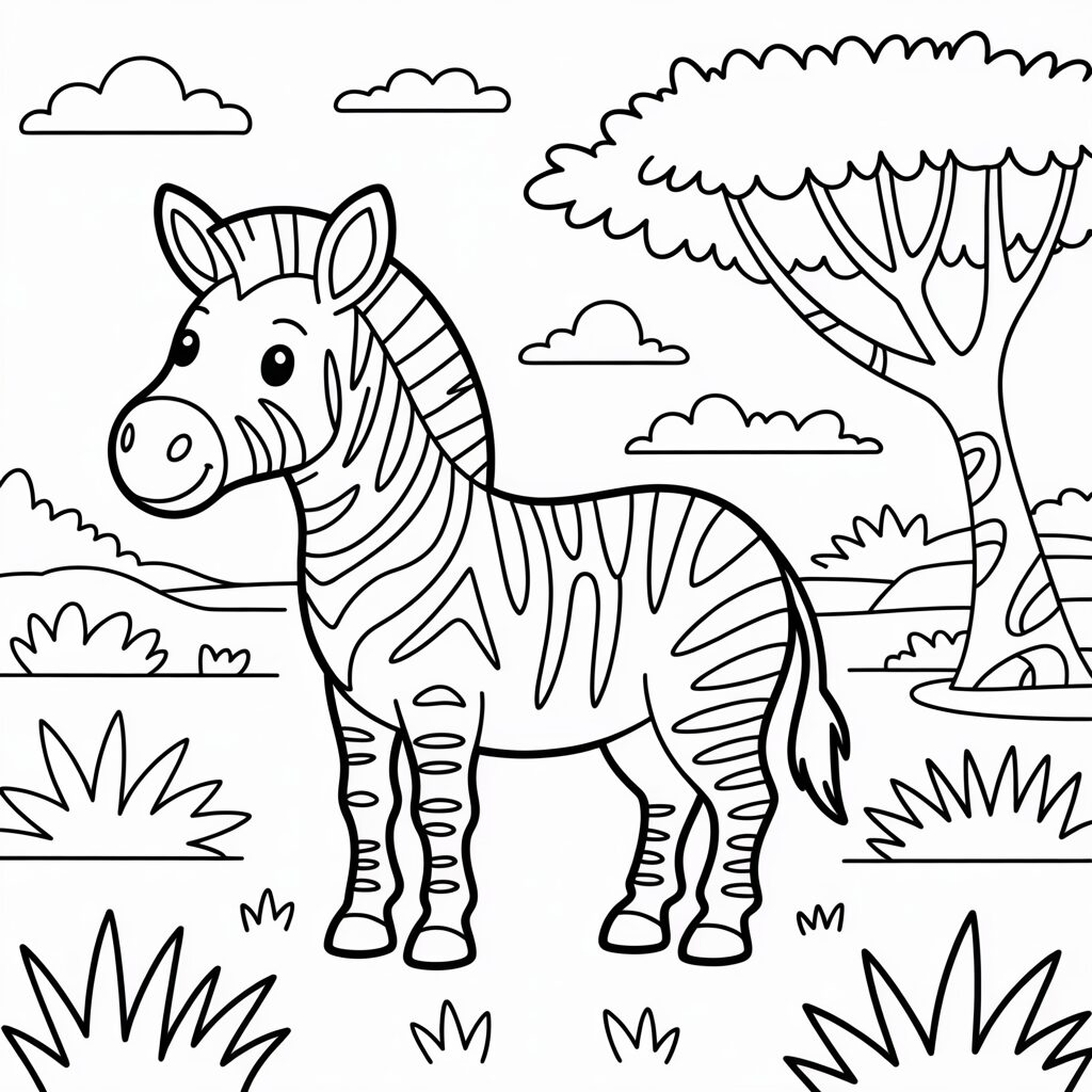 desenho de zebra para colorir e imprimir