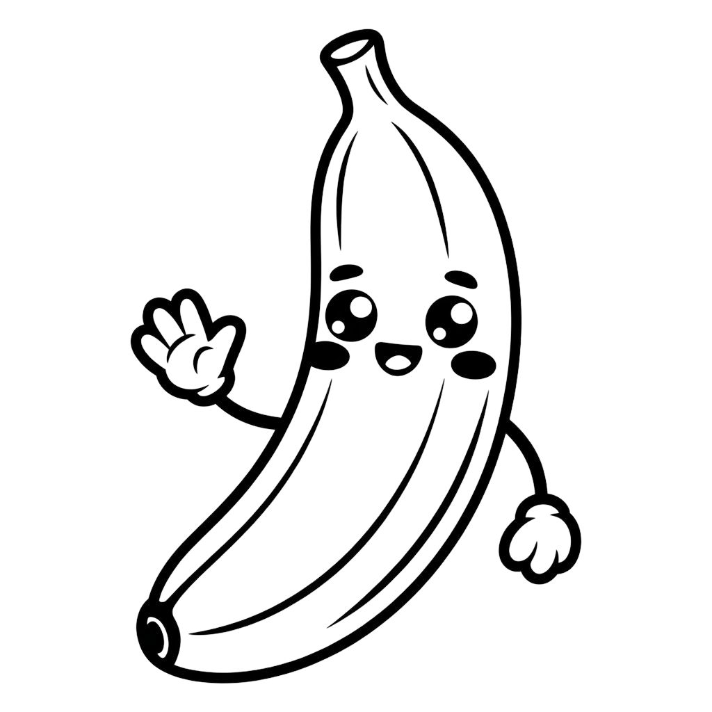 desenho de banana para colorir e imprimir
