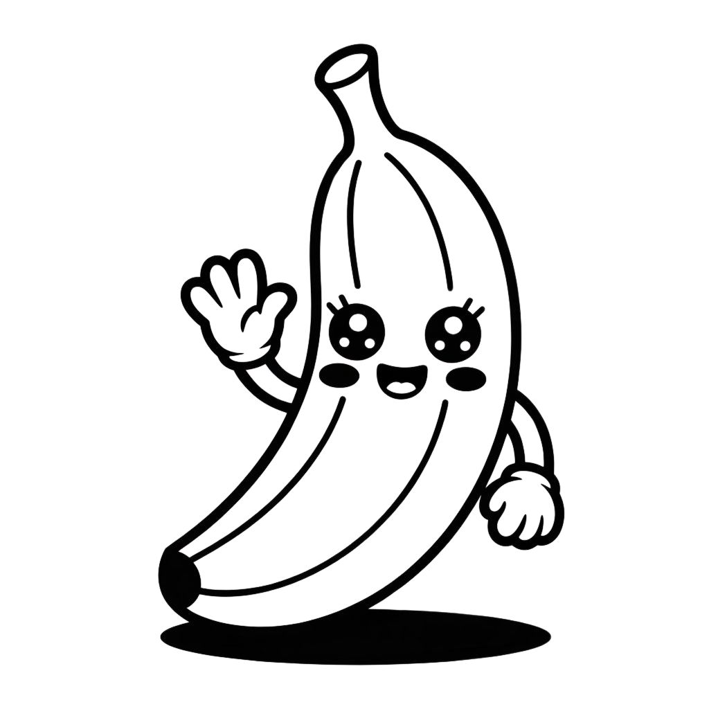 desenho para colorir banana