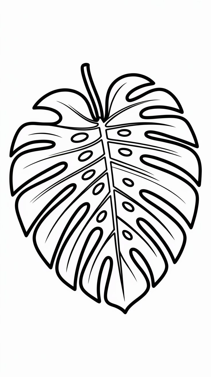 desenho de folha para colorir e imprimir