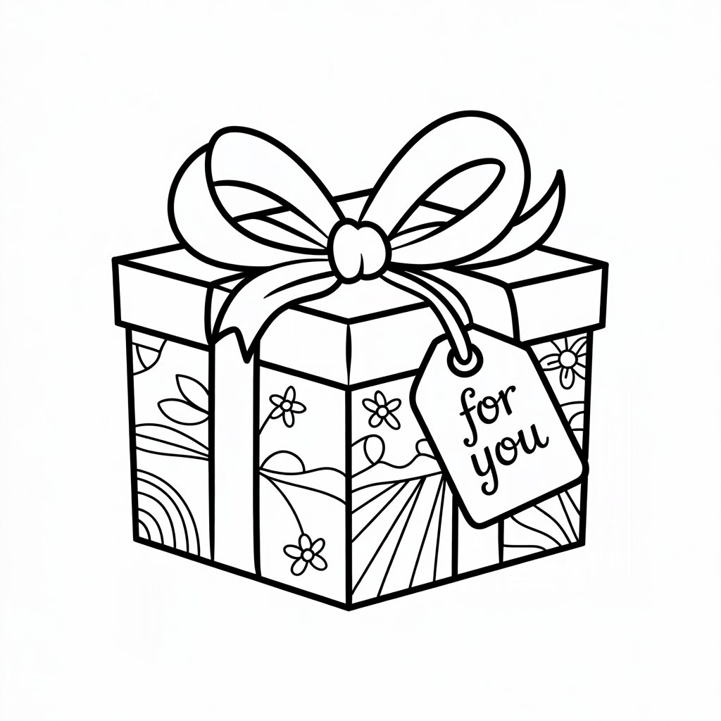 presente de natal para colorir