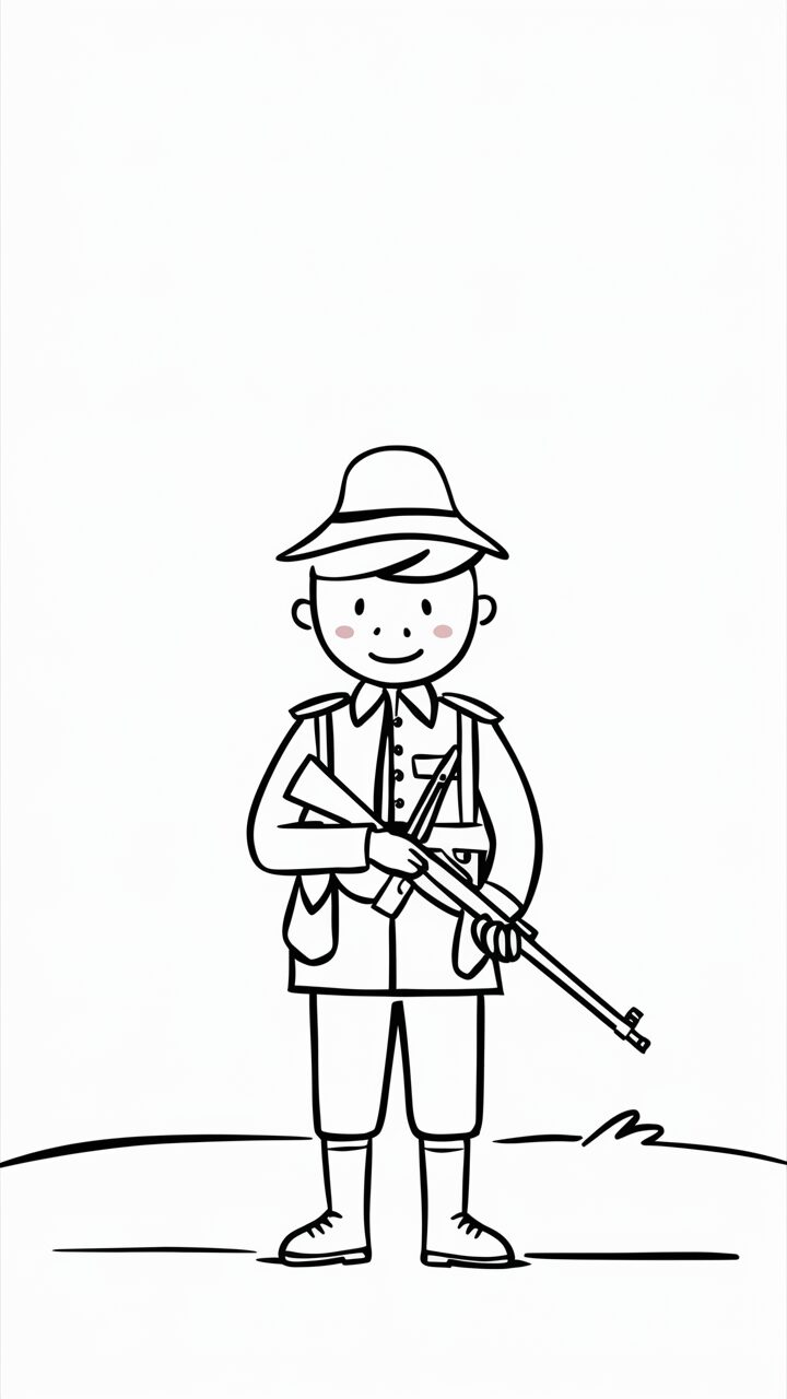 soldado para colorir