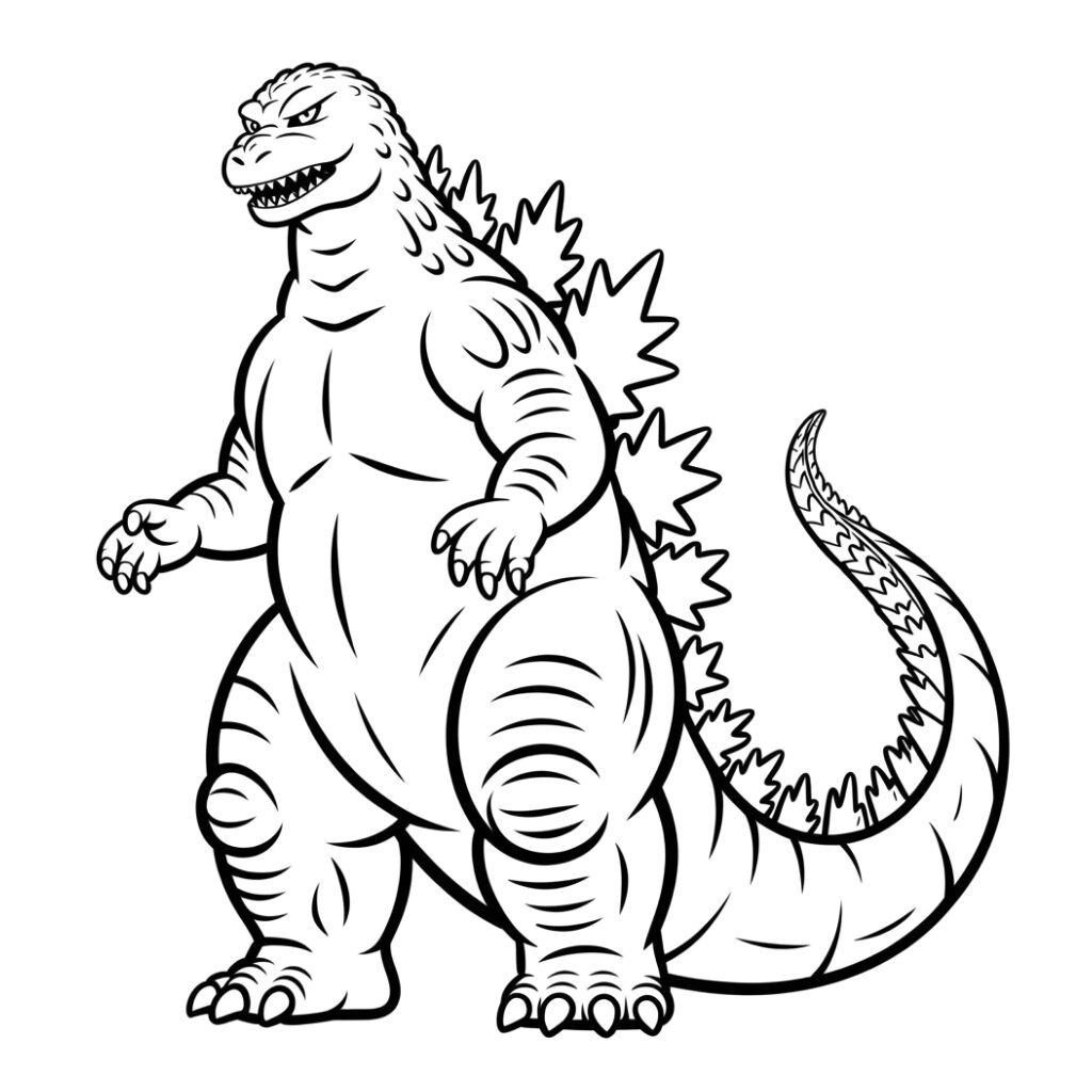 desenho para colorir godzilla