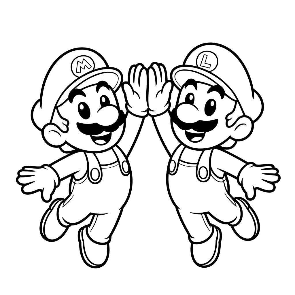 luigi e mario para colorir