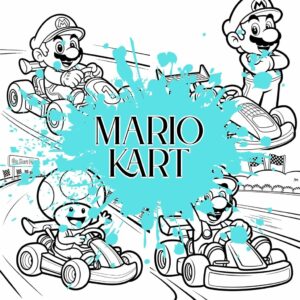Mario Kart Para Colorir
