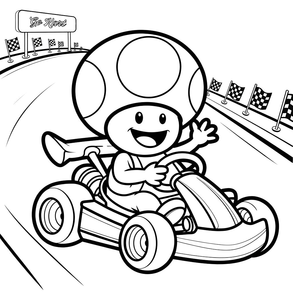Mario Kart Wii para colorir, imprimir e desenhar