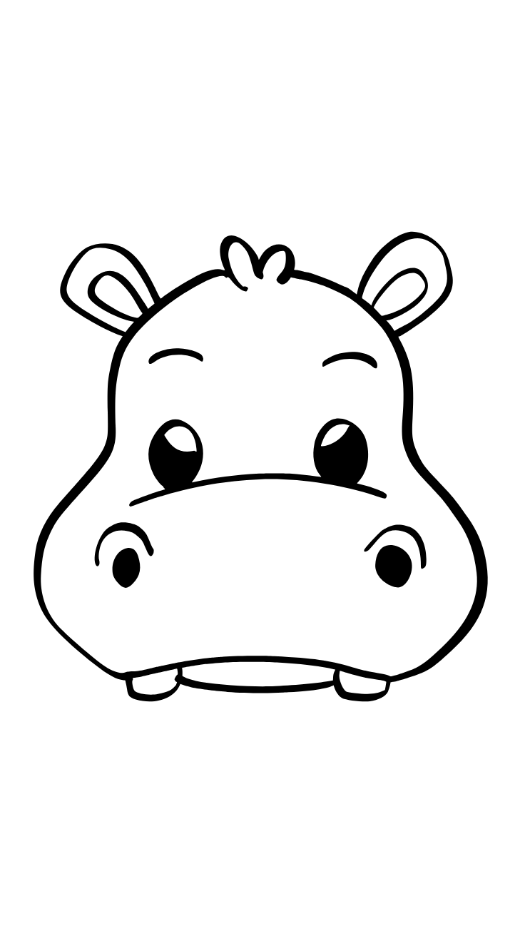 cara de hipopótamo para colorir