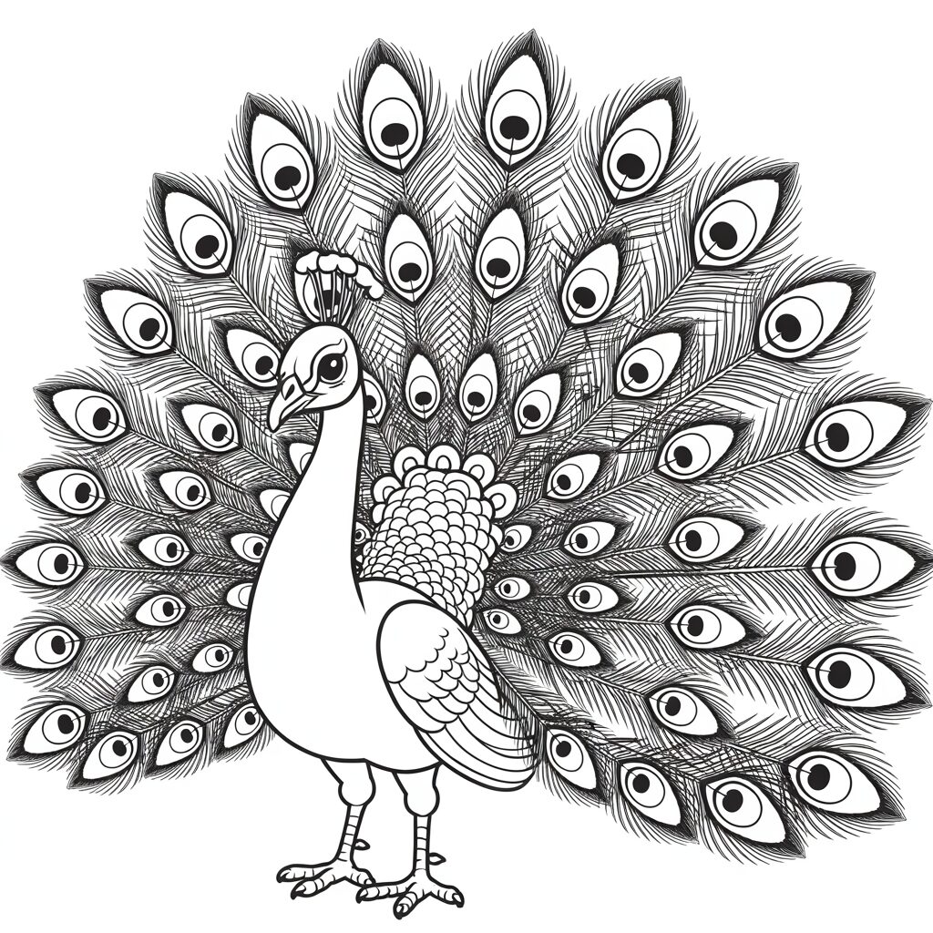 desenho de um pavão para colorir