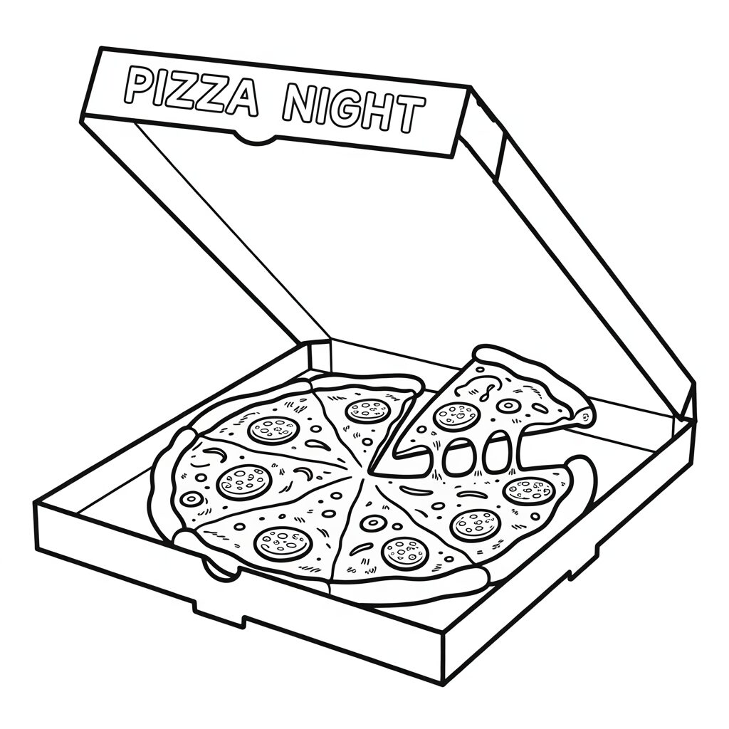 imagem de pizza para colorir