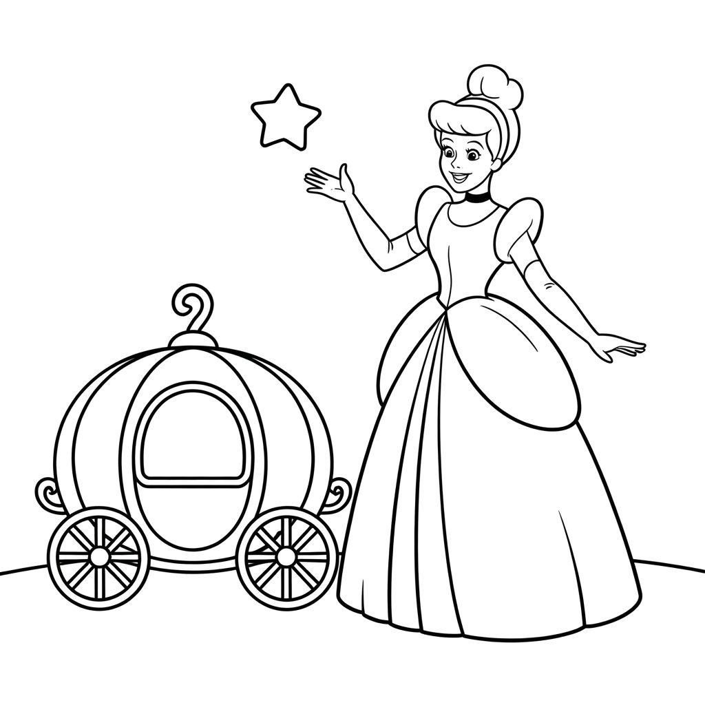 cinderela desenho para colorir