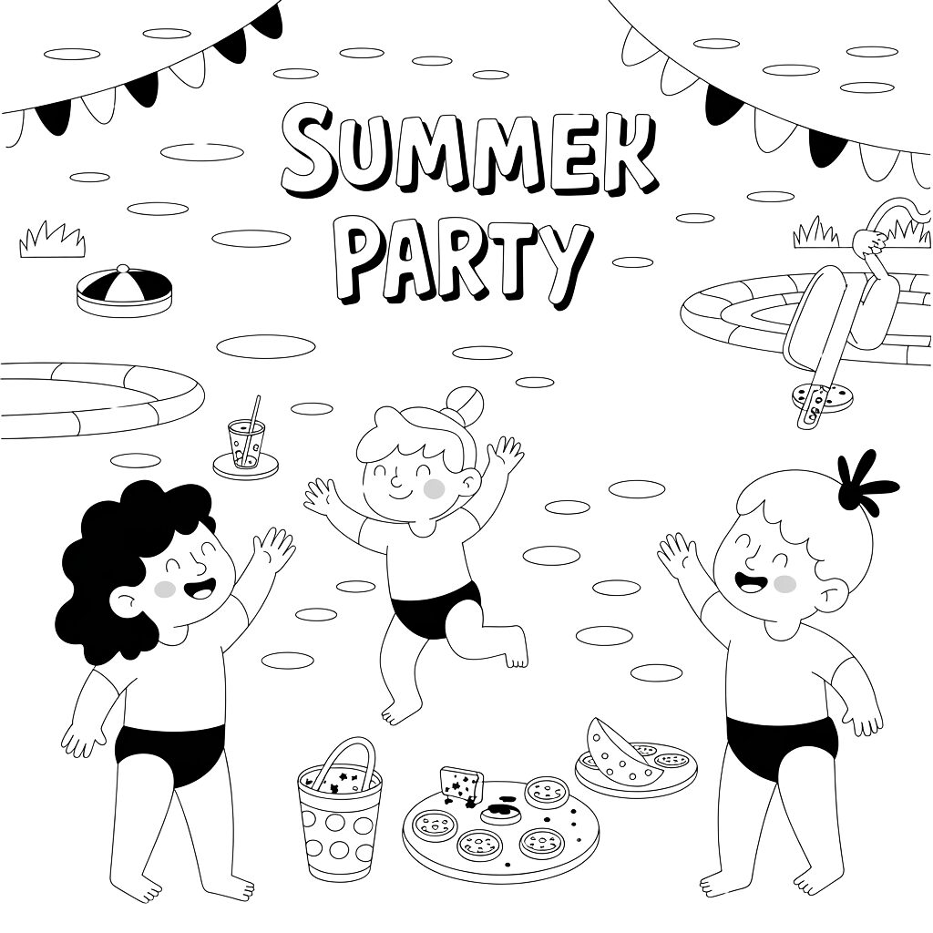 desenho de piscina para colorir