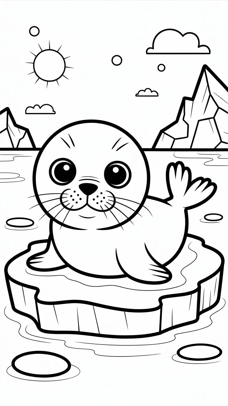 desenho de foca colorido
