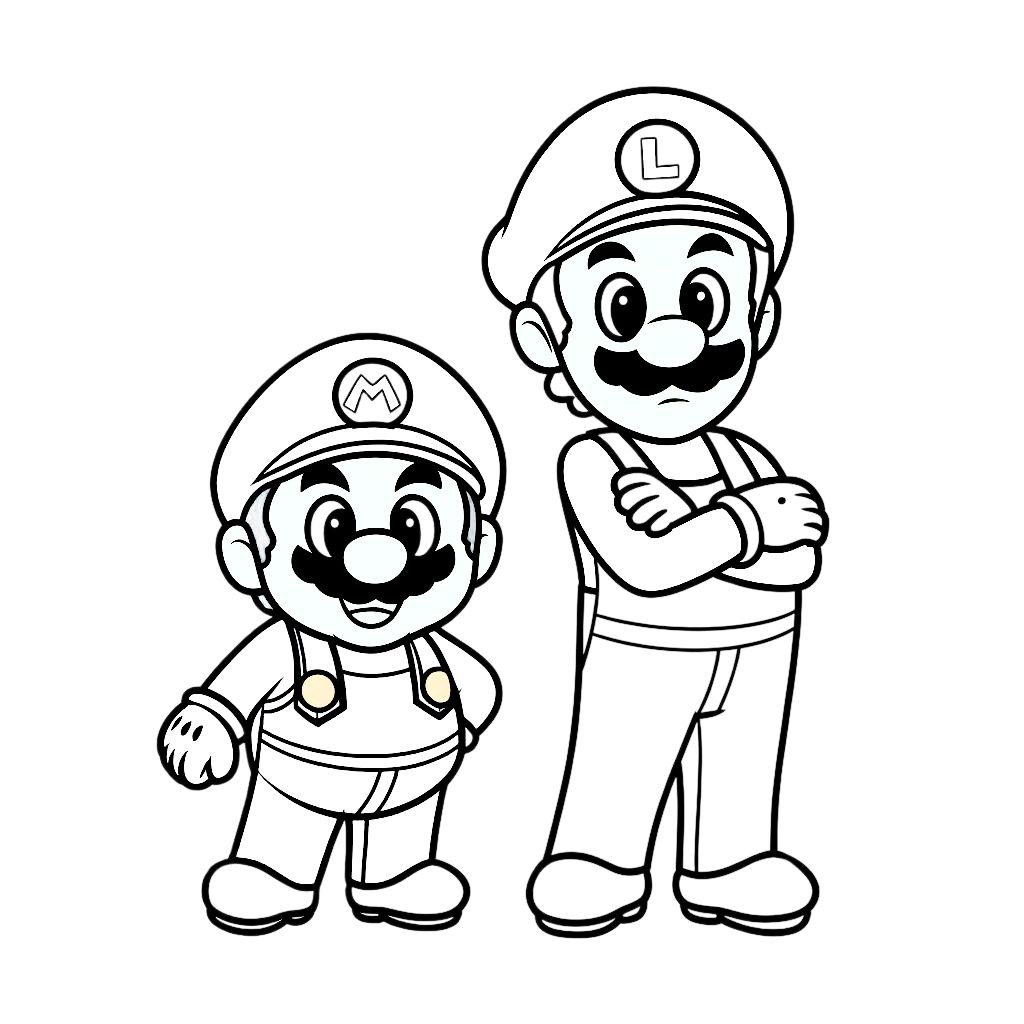 desenho do mario e luigi para colorir