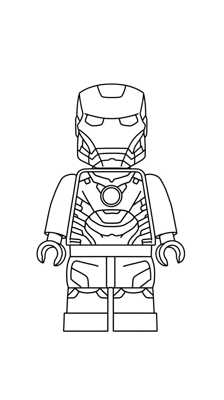 homem de ferro lego para colorir