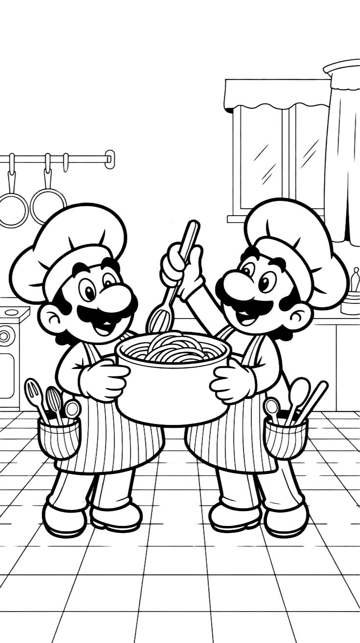 colorir mario e luigi