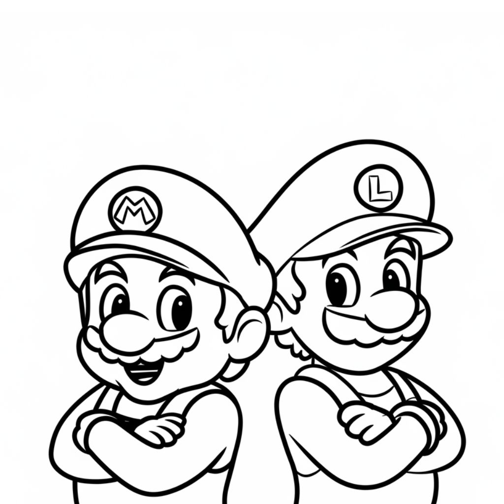 mario e luigi colorir