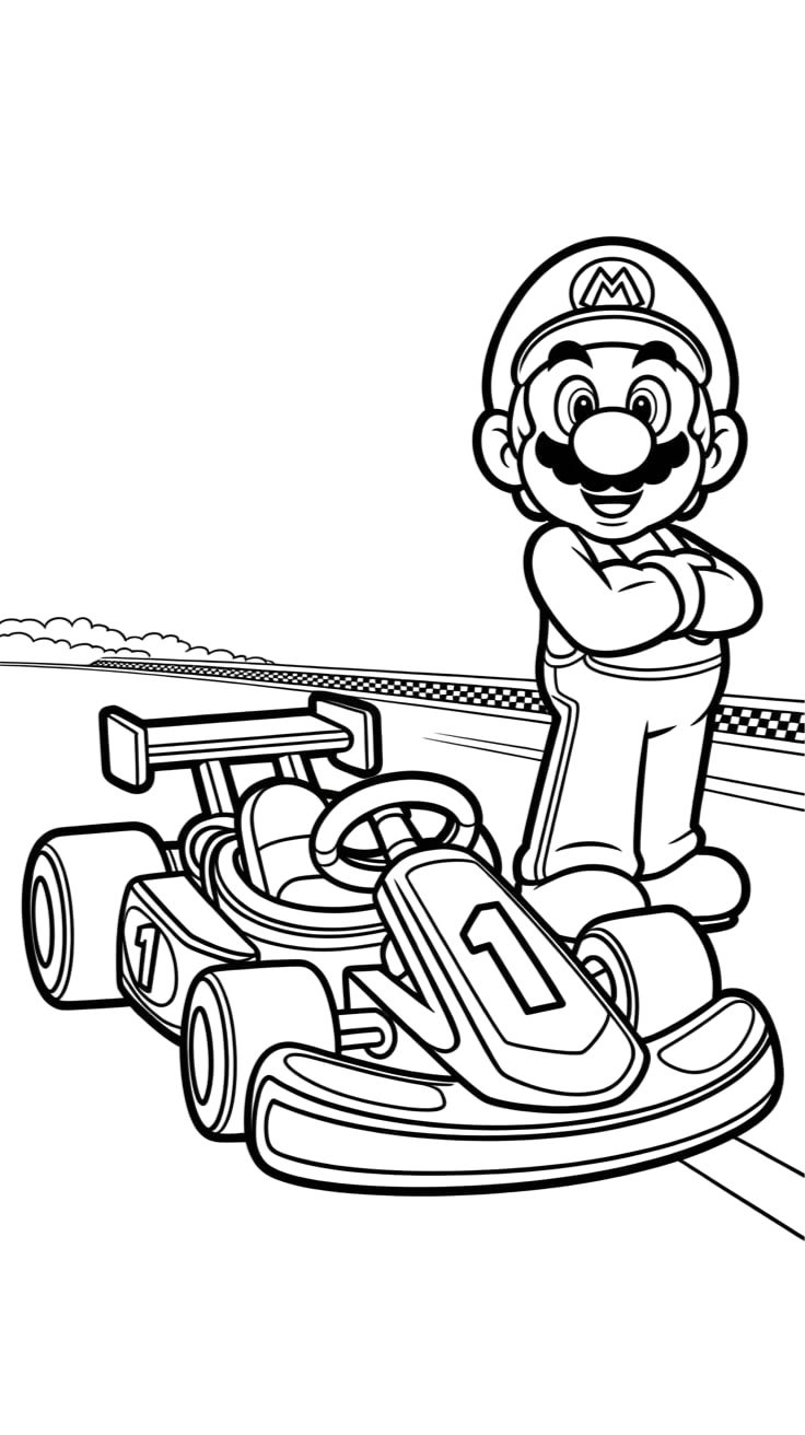 desenhos para colorir mario kart