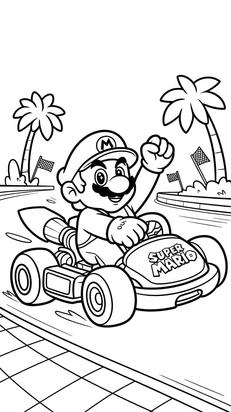 desenhos para colorir do mario kart
